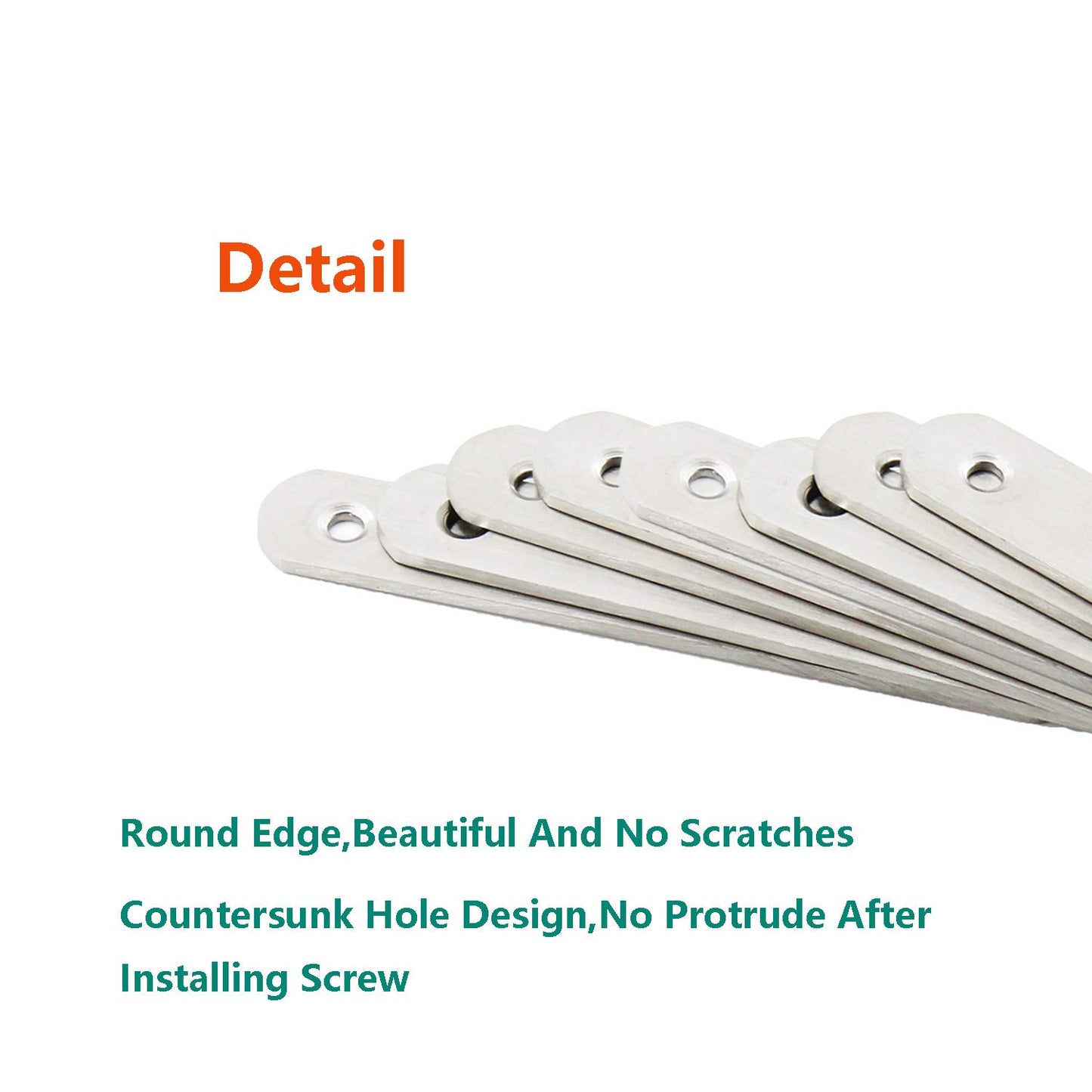 4 Pack Flat Mending Plate for Wood,ULIFESTAR Stainless Steel Straight Brackets 300mm / 12" Length 8 Screw Hole Flat Repair Fixing Wood Brace Joining Plates Connector with Fixing Screws