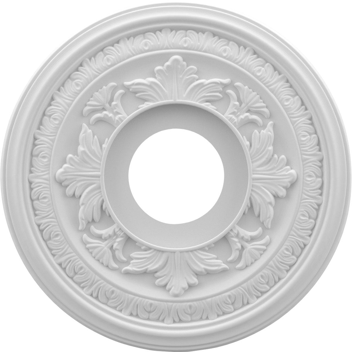 Ekena Millwork CMP13BA Baltimore Thermoformed PVC Ceiling Medallion (Fits Canopies up to 5 1/4"), 13"OD x 3 1/2"ID x 3/4"P