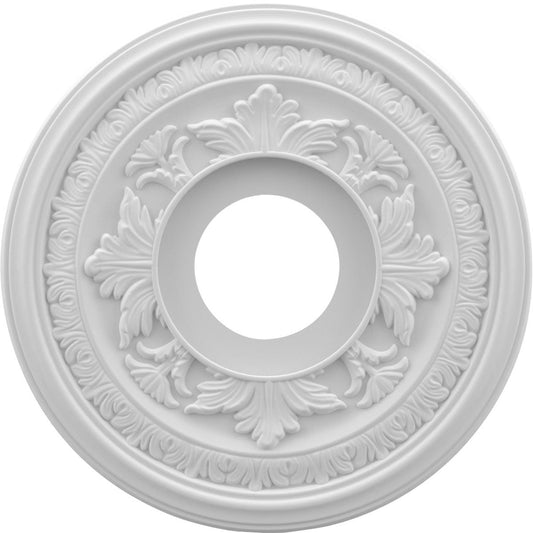 Ekena Millwork CMP13BA Baltimore Thermoformed PVC Ceiling Medallion (Fits Canopies up to 5 1/4"), 13"OD x 3 1/2"ID x 3/4"P
