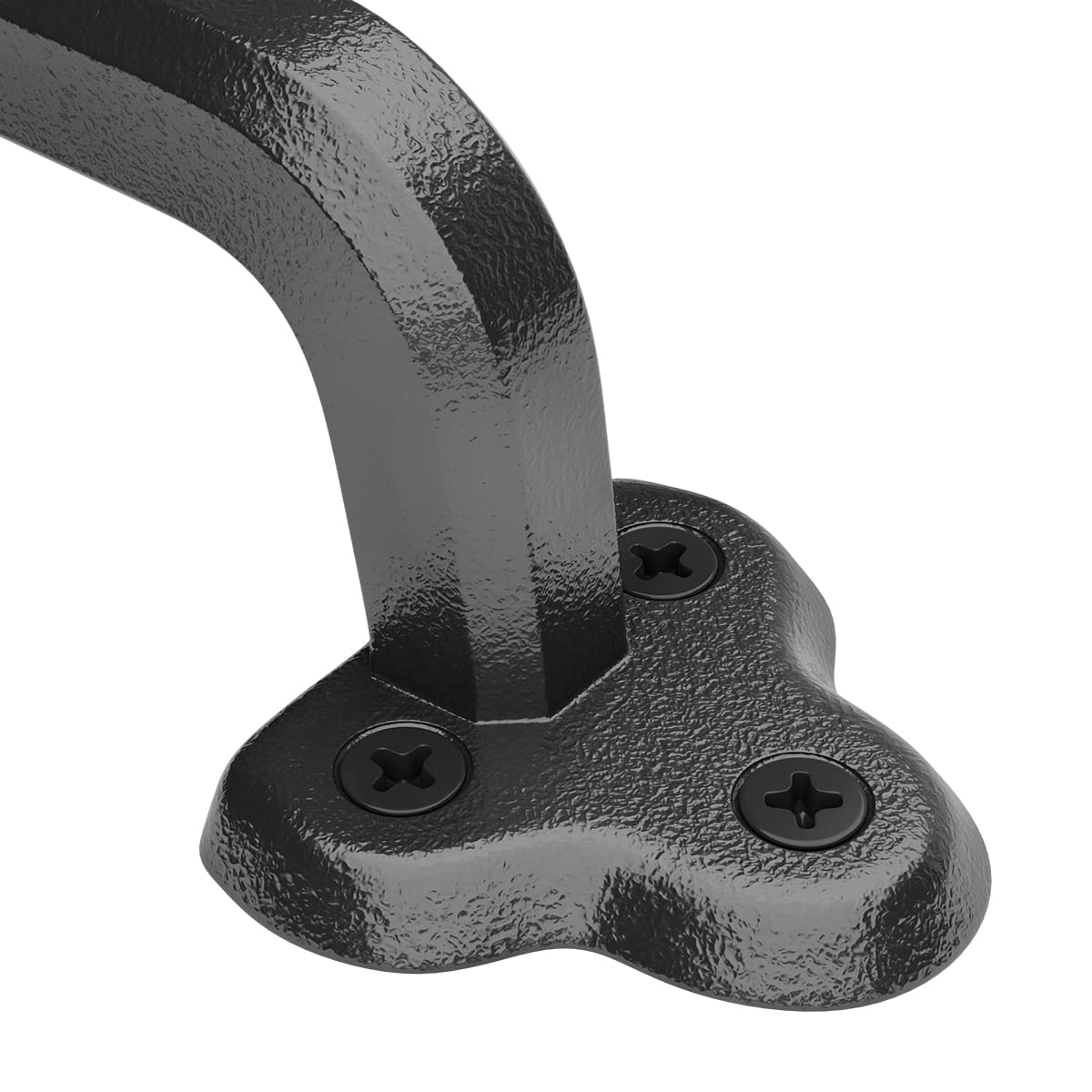 SMARTSTANDARD Heavy Duty 9" Antique Barn Door Handle Set of 2, Large Rustic Retro Cast Iron Handle for Gates Garages Sheds Furniture, Black Powder Coated Finish, Square