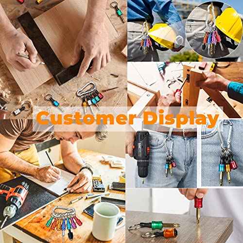 6 Color Drill Extension Bit Holder, 1/4inch Hex Shank Aluminum Alloy Screwdriver Bits Holder Extension Bar Drill Screw Adapter Change Keychain Portable 2023 Upgraded