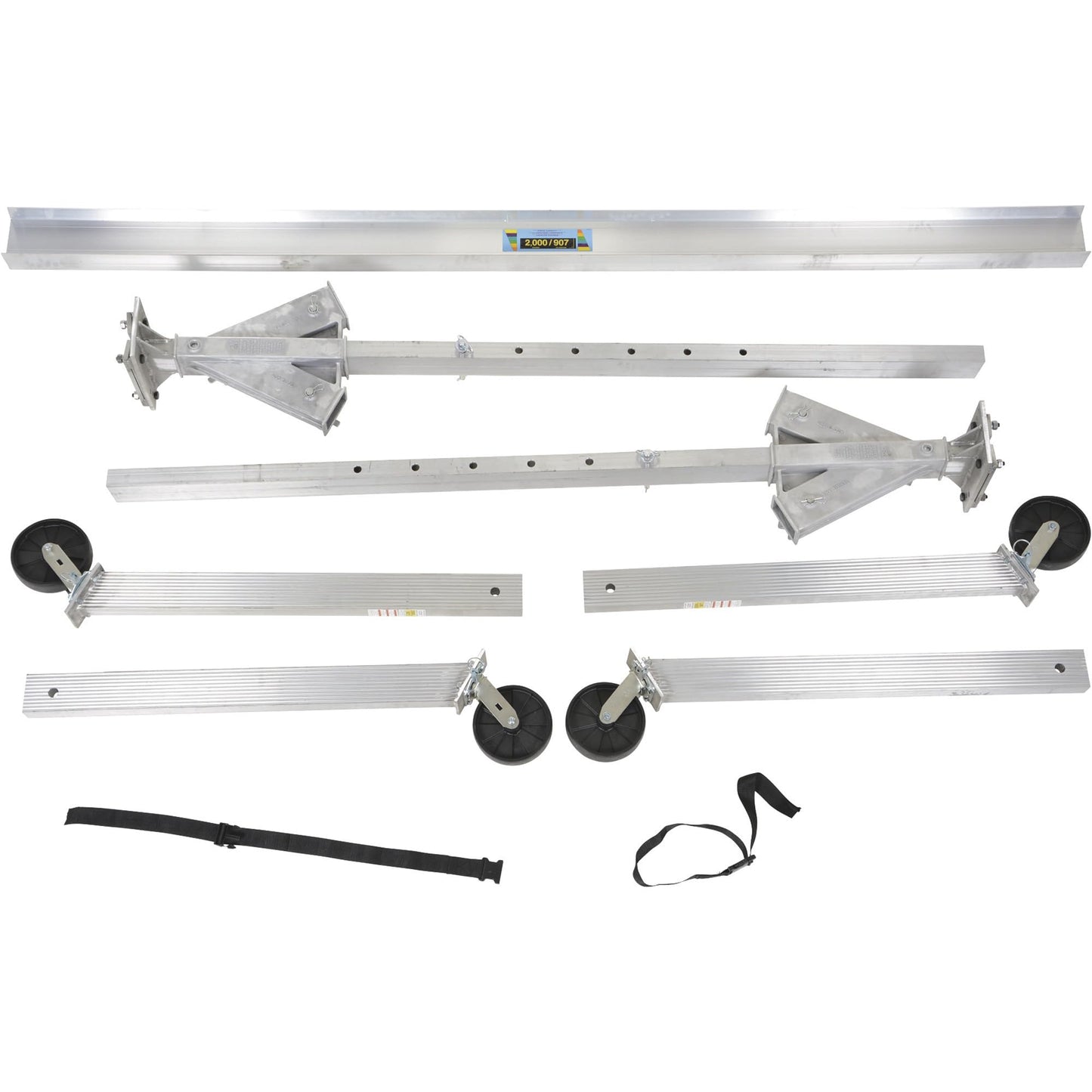 Vestil AHA-2-10-10 Aluminum Adjustable Height Gantry Crane with Glass Filled Nylon Casters 10 Ft. Wide x 10 Ft. Max Usable Height 2,000 Lb. Capacity Silver