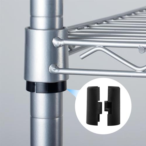 SDTC Tech 40 Pcs 1 Inch Wire Shelf Clips Plastic Metal Shelf Lock Clips Replacements for Post Shelving, Wire Shelving System (20 Pairs Black)