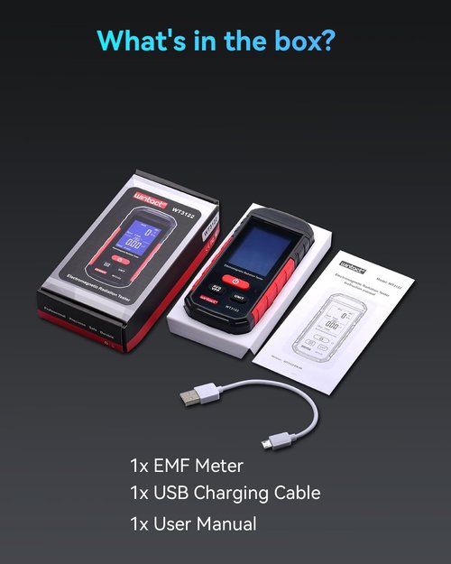 Wintact EMF Meter, EMF Radiation Meter, Digital Electromagnetic Field Radiation Detector, Rechargeable for Home EMF Frequency Inspections, Office, Outdoor and Ghost Hunting