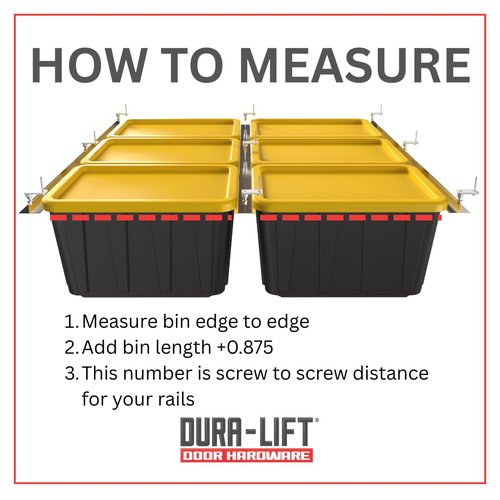 DURA-LIFT Elevate Overhead Slide Bin Gargage Storage System, Holds Up to 6 Totes with Adjustable Heavy Duty Aluminum Rails For Organization - 270 LBS Weight Capacity