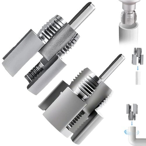 2PCS Integrated Internal & External Pipe Threading Tool,Pipe Sizes Rethreading Tool Pipe Thread Cutting Tool for Electric Drill (1/2"+3/4")