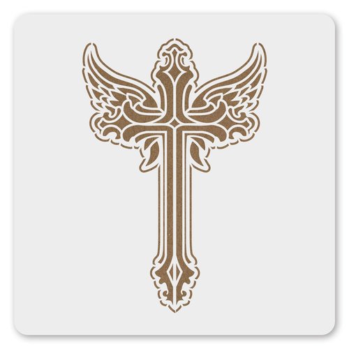 MAGJUCHE Cross Stencil 6 Inches, Reusable Cross Stencil for Painting DIY Crafts Decor