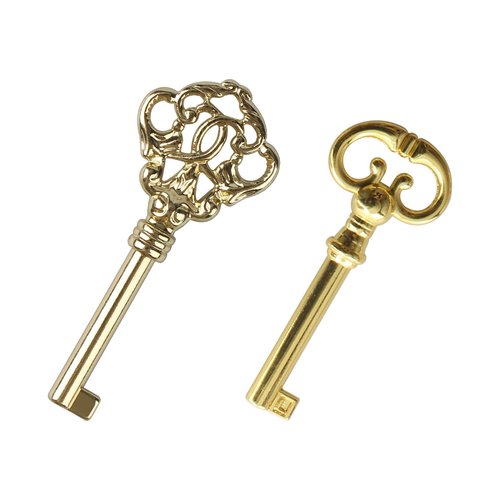 VIDABTE KYF2 KY7-2 Grandfather Clock Door Key,Solid Brass Skeleton Key for Ridgeway, Sligh, Emporer, Pearl, Seth Thomas, Grandfather Clock Doors, Cabinet Doors, Dresser Drawers, Desk