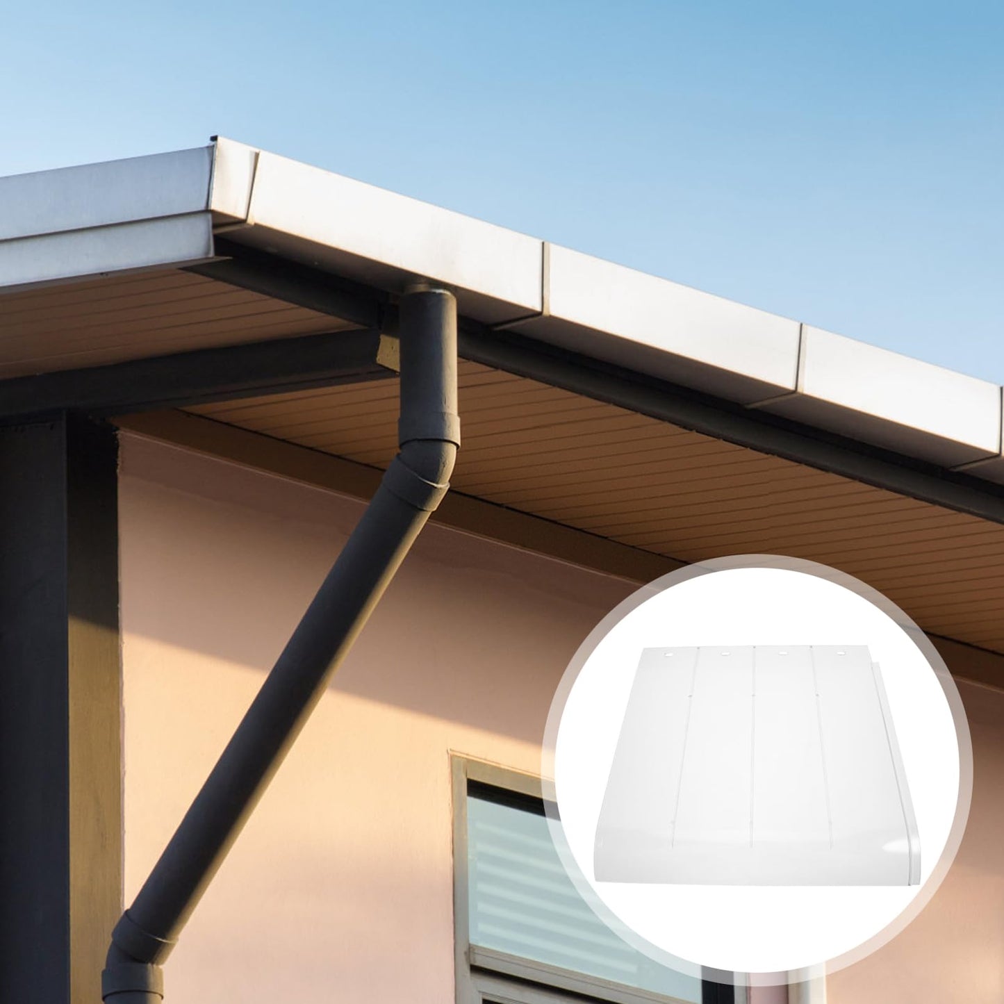 AKOOSY Outdoor Porch Rain Awning Transparent Canopy for Windows Doors Flat Design UV Impact Resistant Versatile Protection for Patios Balconies