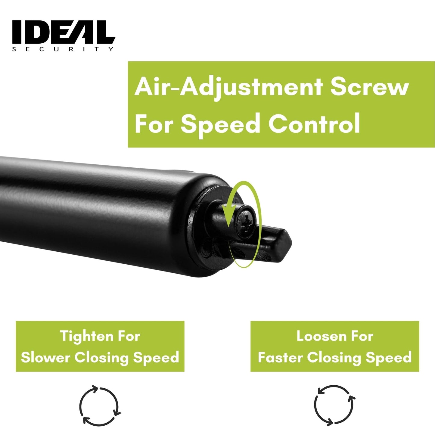 Ideal Security Screen Door Closer, 9", Black