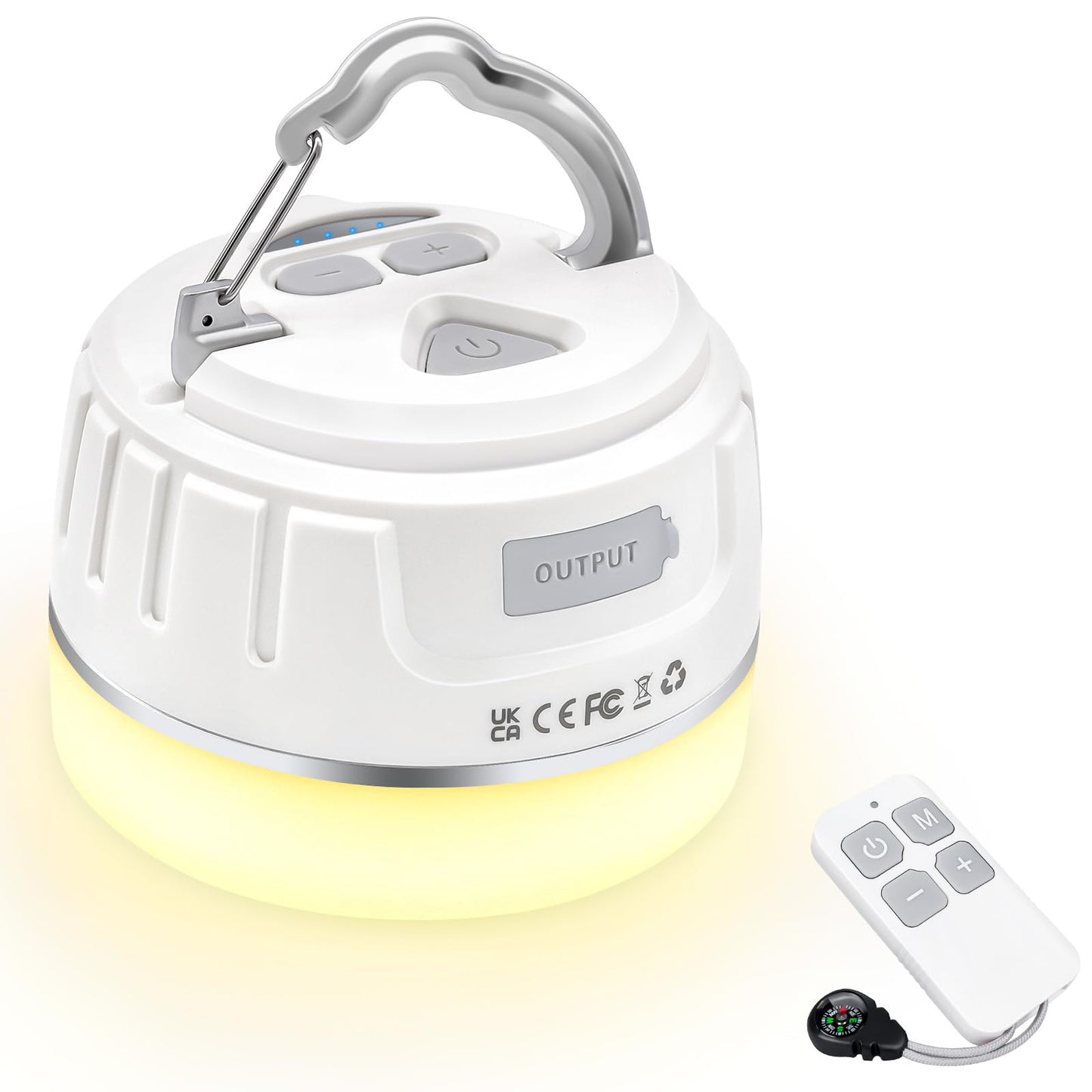 Yonktoo Rechargeable LED Camping Lantern 1000LM, 300H Runtime, 6400mAh, IPX5 Waterproof Tent Light for Camping, Hiking, Power Outages, Home, Emergency Use - Standard Edition,White