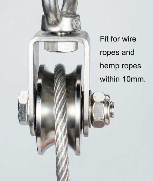 KCNOFNC Heavy Duty Cable Single Pulley Block Wheel for Wire Rope with Ball Bearings, DIY Pulley System for Gym Equipment Workout, Winch, Lifting