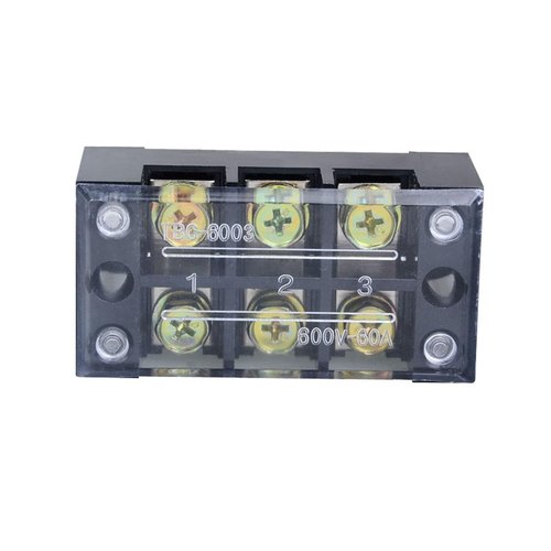 OFWAX TBC-6003 60A 3P 6 Screws Connector Terminal Block Board Wire Wiring Connectors Fixed Terminals Pin Line 3 Poles 0.5-6mm2