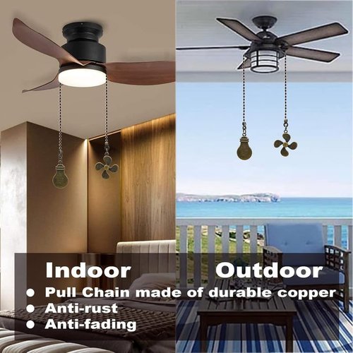 4pack Pull Chains for Ceiling Fans and Lights, 12" Fans and Light Pattern Pull Chain Extension,Bronze