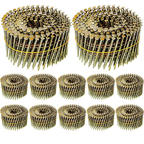 Hotop 3600 Count 15-Degree Coil Siding Nails - 2 Inch Wire Collated Nails