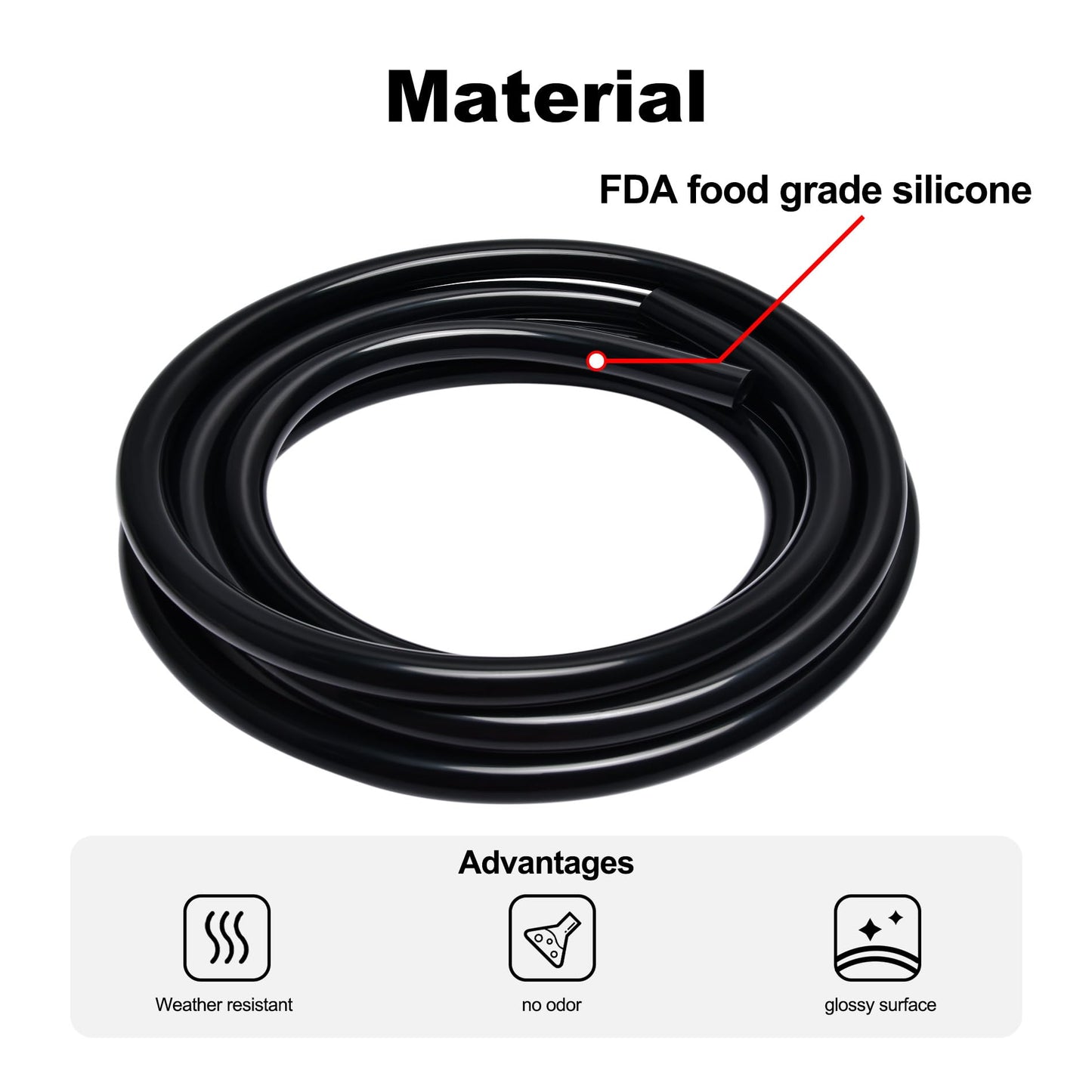 EVIL ENERGY 5/16 Silicone Vacuum Tubing Hose Line 10FT 130PSI Max Pressure Black (8mm ID)