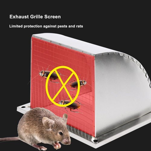 BERWDUXA 12" 14" 18" Dryer Vent Cover Outside, Exhaust Hood Wall Vent with Mesh Screen, Weatherproof Square Duct Vent, Kitchen Ventilation(450mm/18in)