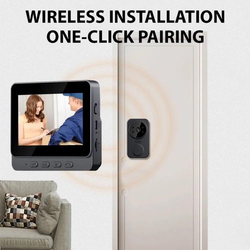 PGST Wireless Video Doorbell,4.3-inch IPS 1080P Monitor Screen Door Bell Camera with Two-Way Audio,Night Version,No WiFi Required,No APP,No Subscription Fee for Home,Villa,Apartment,Easy Installation