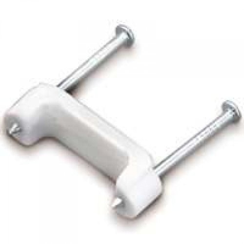Gardner Bender PS-75 Insulated Staples, ¾ Inch, Secures Romex, UF & (NM) Non-Metalic Cable, Polyethylene - UV Resistant, Splinter Free, 50 Pk, White