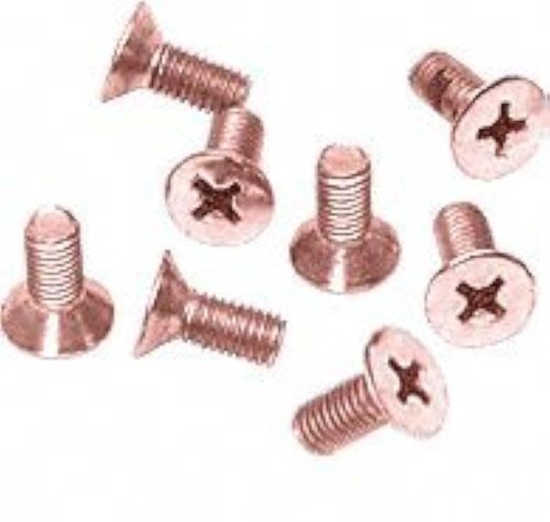 CRL Polished Copper Phillips 6 mm x 12 mm Cover Plate Flat Head Screws - Package
