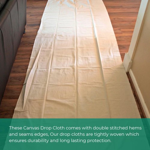 Avalon Canvas Drop Cloth for Painting 4x5 feet Pack of 1-8oz Painters Drop Cloths for Painting - All Purpose Canvas Tarps for Floor & Furniture Protection - Recycled Cotton Fabric