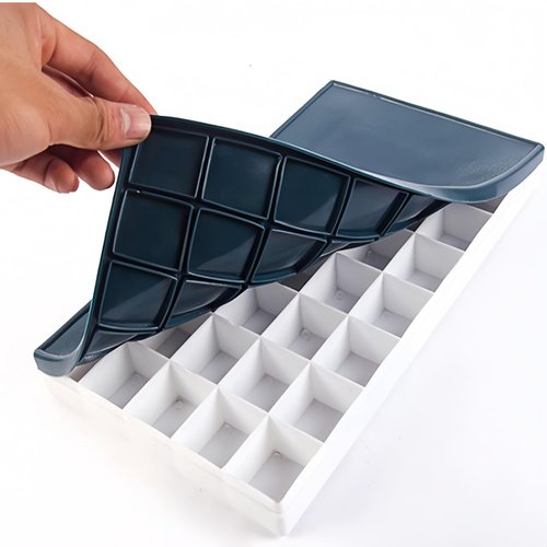 WQHLONGBO 2 Pcs 24 Wells Artist Paint Saver Palette with Rubber Soft Lid,Anti Color Leakage Powder Box,Travel Palette Tray