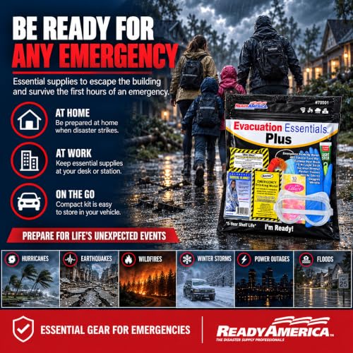 1-Person Disaster Evacuation Kit with Food Water Emergency Gear