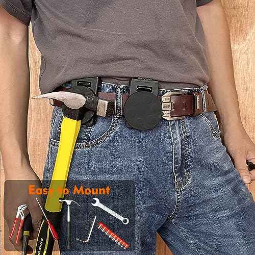 MUTUACTOR Magnetic Tool Belt Clip,Heavy-Duty Magnet Tool Holder for Belt Clip,1 Set Anti-Slip Magnetic Clip Tool Belt Accessories for Hammer Screwdrivers Adjustable Wrench Magnet Tools and Hardware