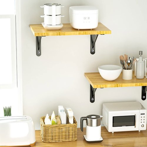 Shelf Brackets 16 Inch x 10 Inch, Heavy Duty Shelf Brackets 4 6 8 10 12 16 20 Inch, L Brackets Heavy Duty for Shelves, Wall Mount Metal Brackets for Wood