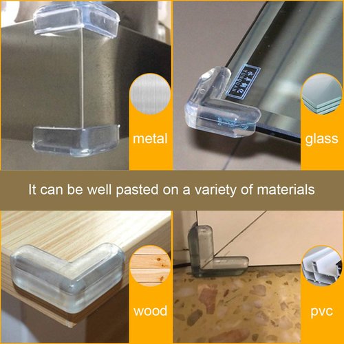 LOMILY Clear Corner Guards(12 Pack),Table Corner Protectors,Clear Edge Safety Bumpers,High Resistant Adhesive Gel,Corner Protector for Baby,Kids,Furniture,Cabinet,Glass,Coffee Table,ect.