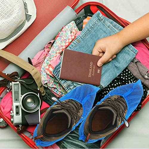 100 Pack 50 Pairs Disposable Shoe Covers Boot Cover Waterproof, Dust proof, The Size Fit Most, Non-slip, Blue, Protect Your Shoes, Floor, Carpet