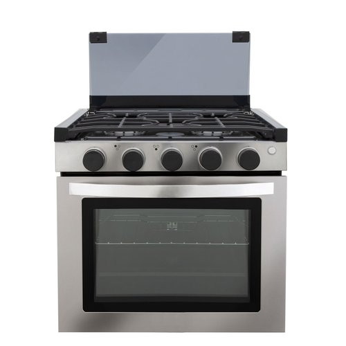 RecPro RV Stove | Gas Range 21" Tall | Optional Vented Range Hood | 3 Burner | 1.8 Cu. Ft | 7100 BTU | Black or Silver Color Options (Silver, No Vented Range Hood)