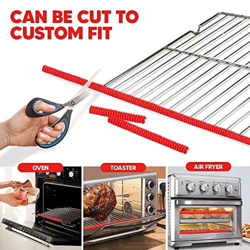 ThreadNanny 22” Extra Long Silicone Oven Rack Guards, Red, 2 Pack