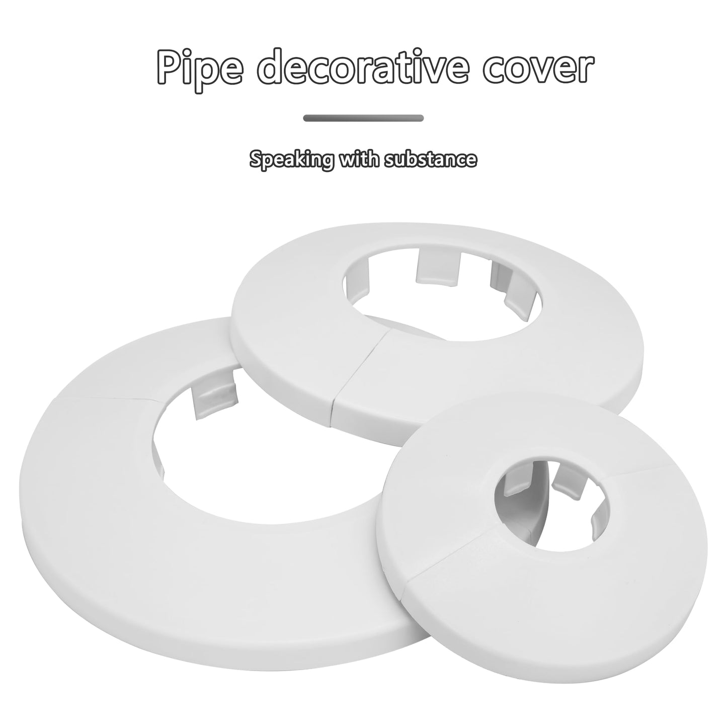 INDPROD 1 Piece 1.26 In/32mm Wall Split Flange, ABS Plastic Round Escutcheon Plate, Buckle Design Plumbing Cover Plates, Drain Pipe Line Cover Radiator Pipe Collar for Water Pipe Faucet Decor, White
