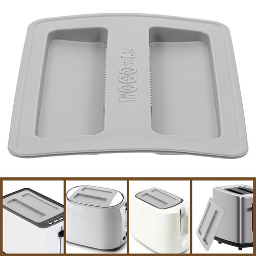 GEEHUA 2Pcs Silicone Toaster Cover, 2 Slice Toaster Dust Covers Bread Machines Dustproof Lid Bread Maker Appliance Accessories for Breads Sandwich Machine(Gray)
