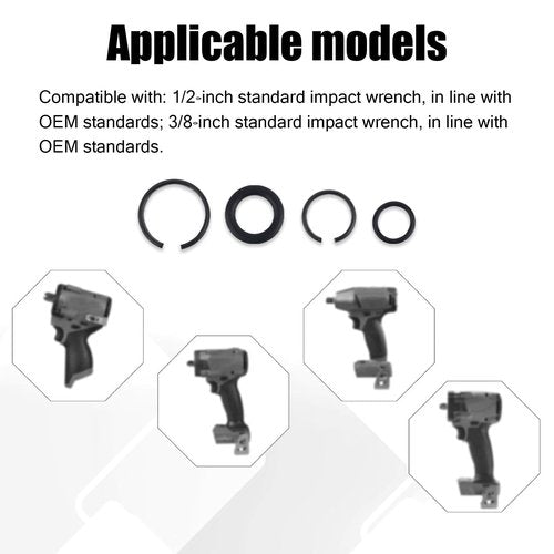 6 Sets 3/8" & 6 Sets 1/2" Impact Retaining Clip Friction Rings with O-Ring, with Retainer Ring and Anvil Installation Tool for Electric & Pneumatic Impact Wrench(Black)