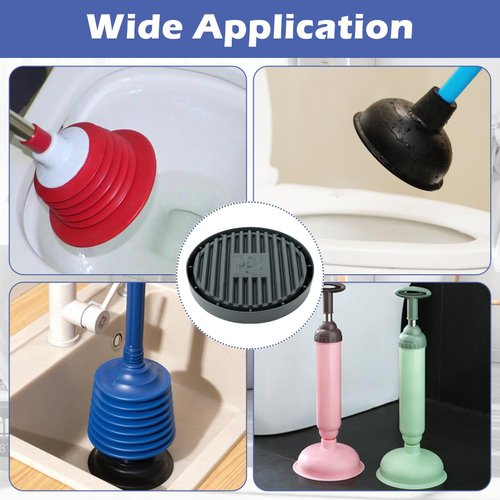 2 Pcs Toilet Plunger Tray,Universal Toilet Plunger Holder Drip Tray Piston Holder Catches Drips Wicks Water from Piston and Dries Quickly for Kitchens and Bathrooms(Grey)