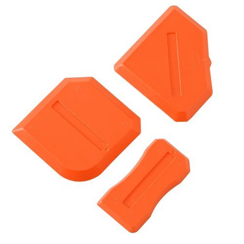 XIYAOXI Silicone Caulking Tools Compatible with Sealant Grout Finishing Sealing 3 Pieces Orange Caulk Tool Kit Caulking Finishing Tools