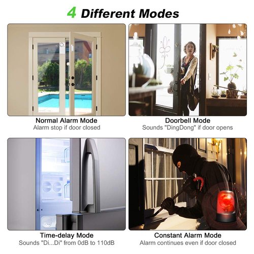 WSDCAM Freezer Door Alarm with Adjustable Delay - 3/15/30/60 Seconds, Refrigerator Alarm, Loud 108 dB
