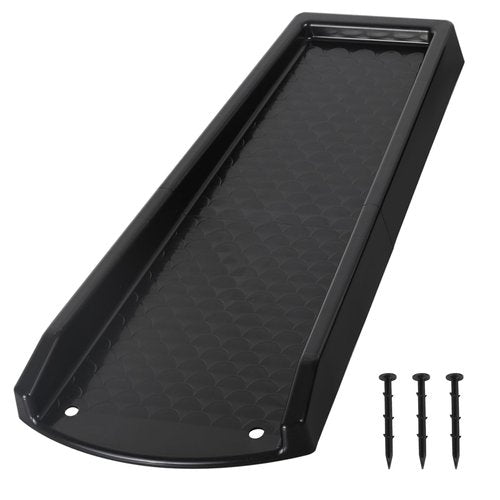 plusgutter Rain Gutter Downspout Splash Block, Gutter Downspout Extensions for Water Drainage, 24" Gutter Splash Guards Downspout Extender, Fixable Down spout Drain Trays with PE Nails(1 Pack, Black)