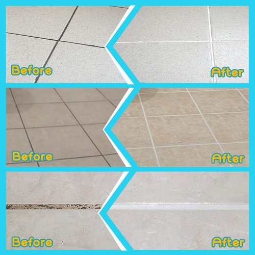 NADAMOO Grout Renew Pen White, 2 Large 20ml Paint Pens, Touch Up Repair Marker for Tile Gap Coating - Restore Grout Line, With 2 Replacement Nibs and 1 Cleaning Brush