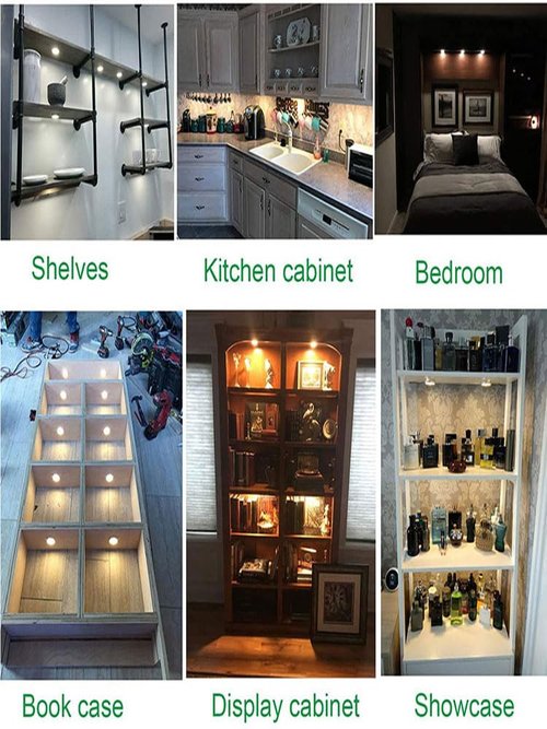 Single LED Puck Light 2 Watt for Under Cabinet Counter Bar Shelf Back Lighting, 120V Electric Direct Wall Plug in, Handy On Off Switch, 1.5 Meters Black Cable (Warm White 3000K)