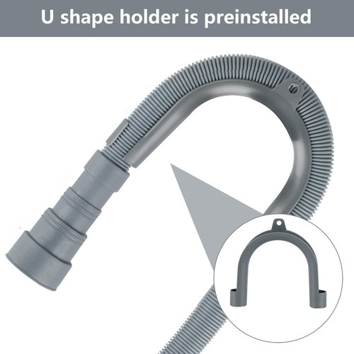 Washing Machine Drain Hose Extension Kit - Universal for Dishwasher, Washer, Dehumidifier - Flexible With 2 Clamps, 1U Holder (6.56 FT)