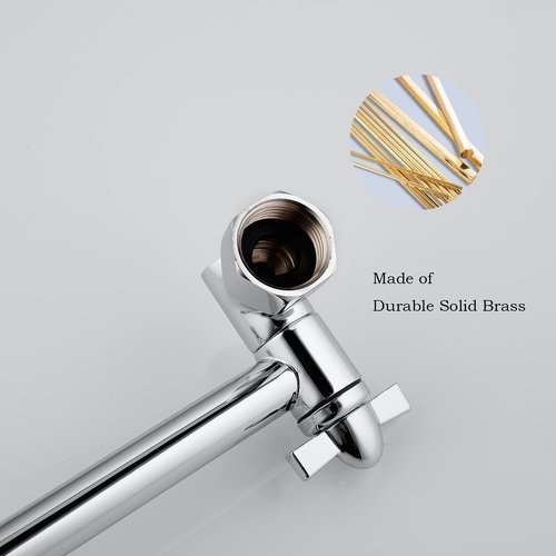 Shower Head Extension Arm, Anti-Leak Solid Brass Adjustable Extender for Rain & Handheld Shower Head, G1/2 Universal Connector (5 Inch, Chrome)