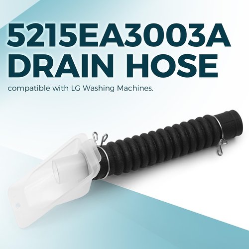 5215EA3003A Drain Hose with Connector for LG Washing Machines, Washer Outlet Drain Pump Hose with Connector 5221EA1008F 5859EA1004J 6501EA1001R EBR62198104 EBR62267115 T1309ADFH T1309ADFH6