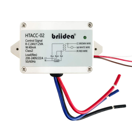 Briidea 220V/240V On/Off Switch Electric Heating Relay with Built-in 24V Transformer, Replacement for Any Relay, Compatible with 24V Thermostat