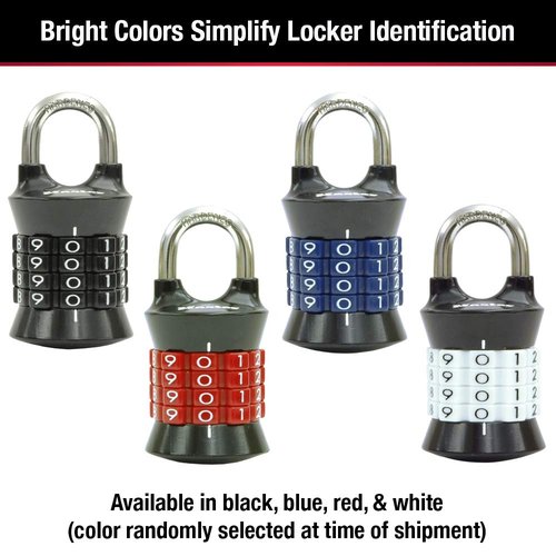 Master Lock Word Combination Lock, Set Your Own Combination Lock for Gym and School Lockers, Indoor Combo Padlock, Colors May Vary, 1535D