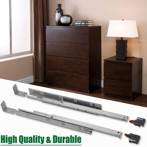 OCG Undermount Drawer Slides 21 inch (1 Pair), Full Extension Soft Close Concealed Drawer Runners, Come W/ Mounting Screws and Brackets, 1 Pair