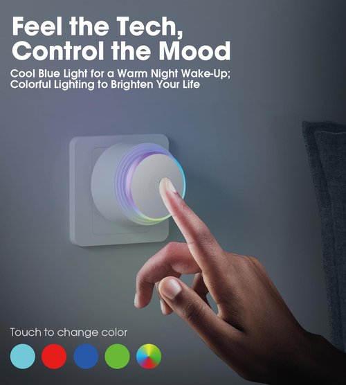 Ktrad Plug Charger Night Light with USB-C Fast Charging Port (PD 20W, 5V 3A) for Under Cabinet Lights, iPhone 16/15 and More - 2-Pack