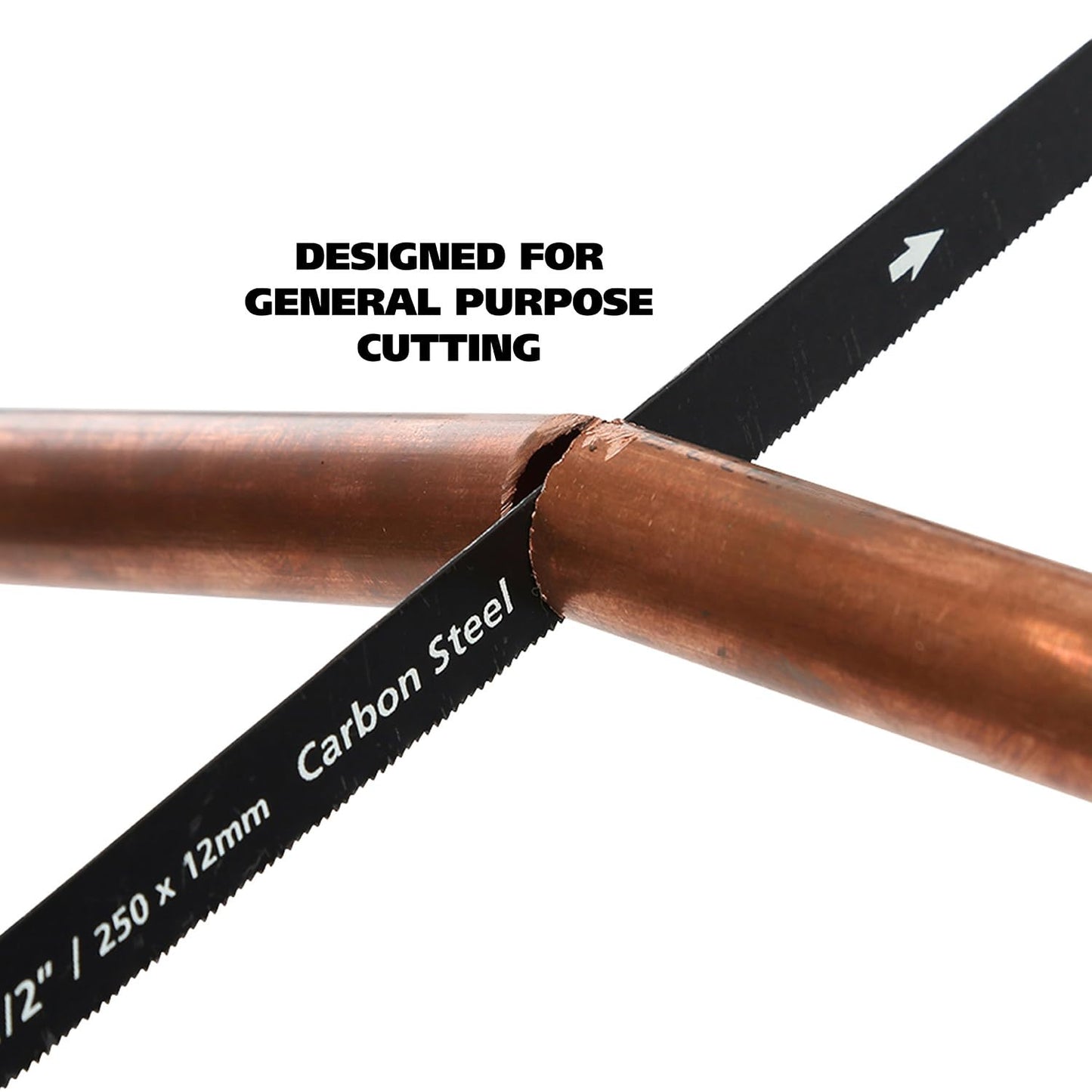 GreatNeck GF213 12-Inch Hacksaw Blades, 24 TPI, Flexible Steel with Hardened Teeth, Standard Replacement for Metal Cutting, Fits Most 12" Adjustable Hacksaws, Shatterproof Design, 2-Pack